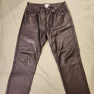 Calvin Klein Black Leather 5-Pocket Pants